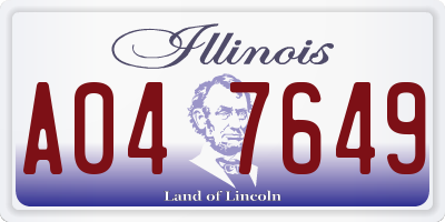 IL license plate A047649