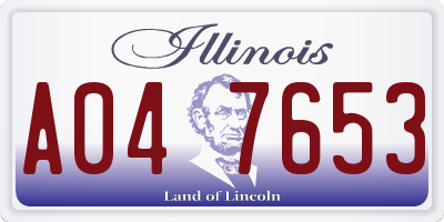 IL license plate A047653
