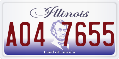 IL license plate A047655