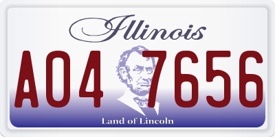 IL license plate A047656