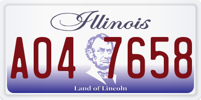 IL license plate A047658
