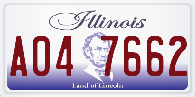 IL license plate A047662