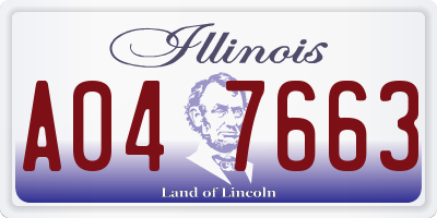 IL license plate A047663