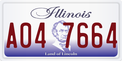 IL license plate A047664