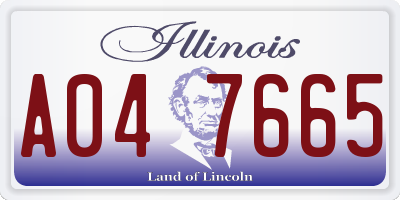 IL license plate A047665