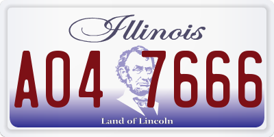 IL license plate A047666
