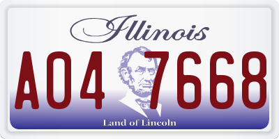 IL license plate A047668