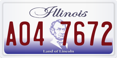IL license plate A047672