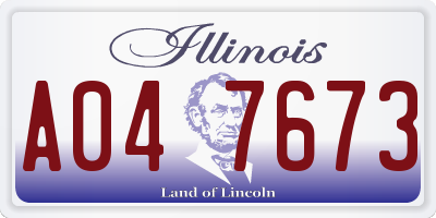 IL license plate A047673