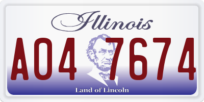 IL license plate A047674