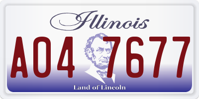 IL license plate A047677