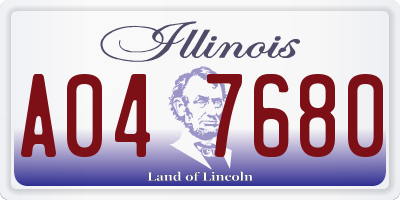 IL license plate A047680