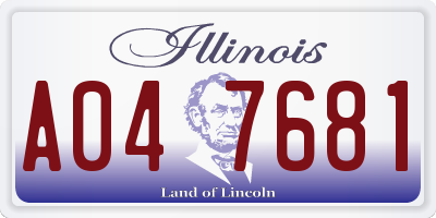 IL license plate A047681