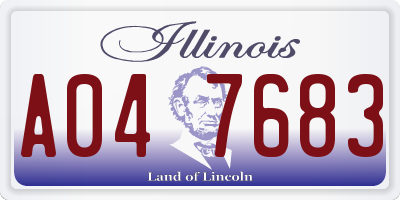 IL license plate A047683