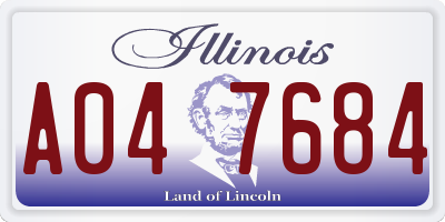 IL license plate A047684