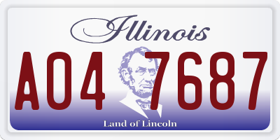 IL license plate A047687
