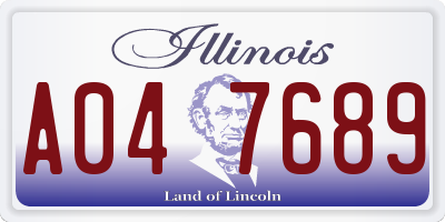 IL license plate A047689