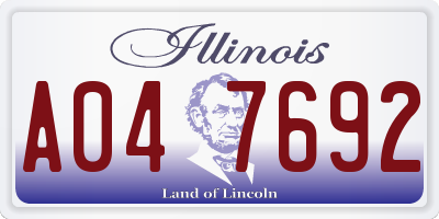 IL license plate A047692