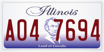 IL license plate A047694