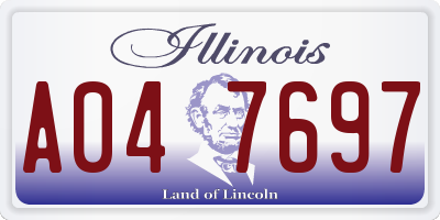 IL license plate A047697