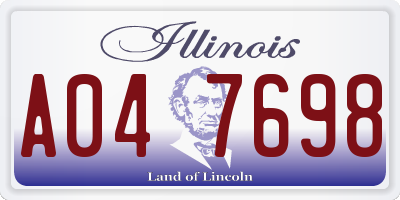 IL license plate A047698