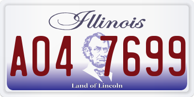 IL license plate A047699