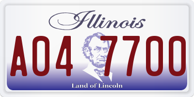 IL license plate A047700