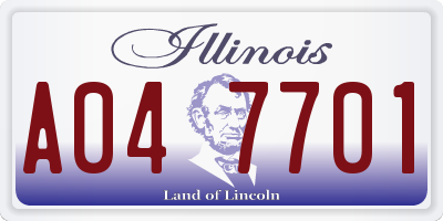 IL license plate A047701