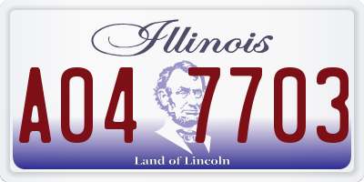 IL license plate A047703