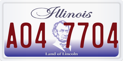 IL license plate A047704