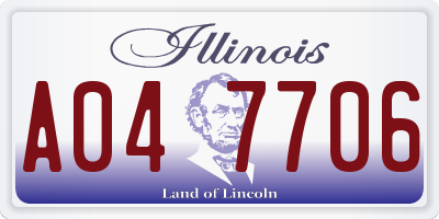 IL license plate A047706