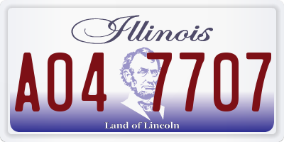 IL license plate A047707