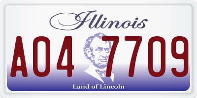 IL license plate A047709