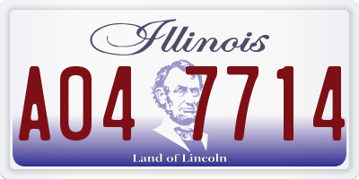 IL license plate A047714