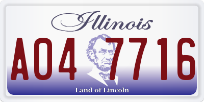 IL license plate A047716