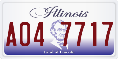 IL license plate A047717
