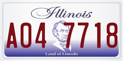 IL license plate A047718