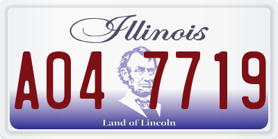 IL license plate A047719