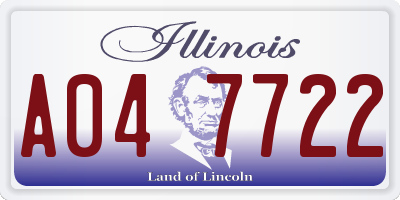 IL license plate A047722