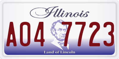 IL license plate A047723