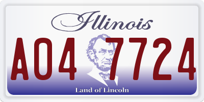 IL license plate A047724