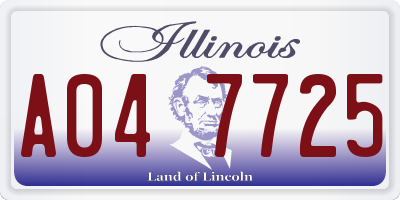 IL license plate A047725