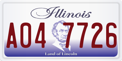 IL license plate A047726
