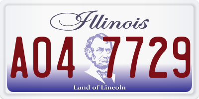IL license plate A047729