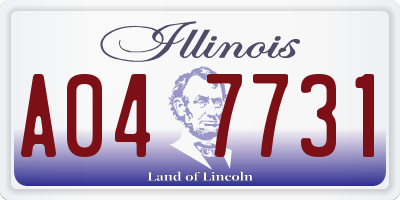 IL license plate A047731