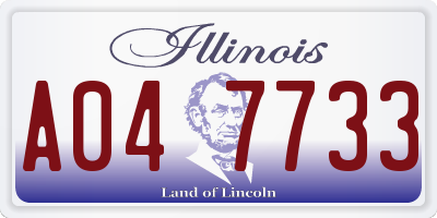 IL license plate A047733