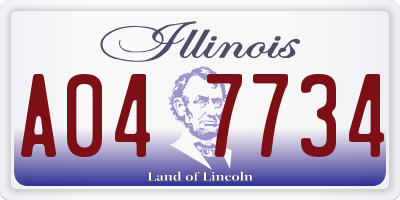 IL license plate A047734