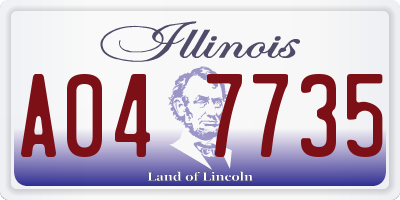 IL license plate A047735