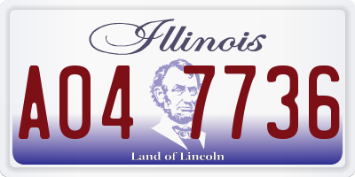 IL license plate A047736