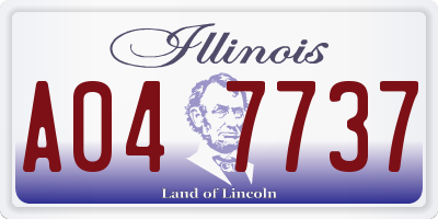 IL license plate A047737